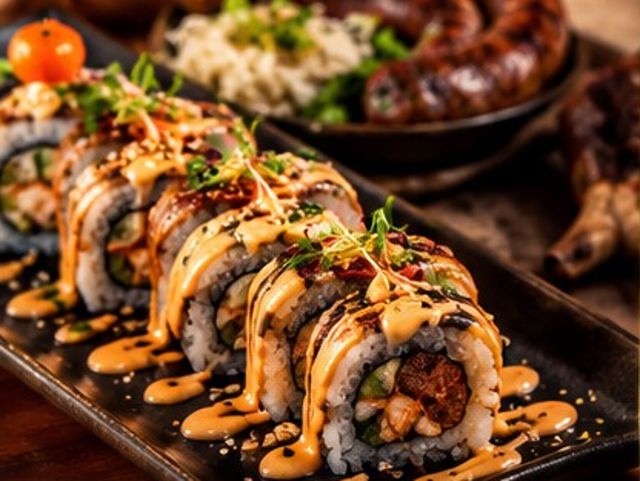 Boerewors sushi rolls: Korean spice and rooibos mayo